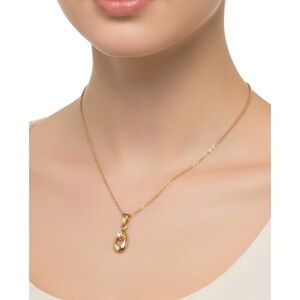 Tear Drop Pendant w/Cubic Zirconia stone Gold Toned Necklace SKUJ104‎